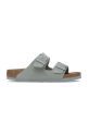 Birkenstock klapki zamszowe Arizona płaski niebieski 1029215