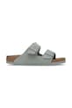 Birkenstock klapki zamszowe Arizona płaski niebieski 1029215