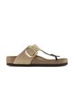 Birkenstock japonki nubukowe Gizeh Big Buckle płaski beżowy 1023966