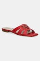 Pinko klapki skórzane Marli płaski czerwony SD0313.P003.R30