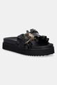 Šľapky Versace Jeans Couture imitácia kože čierna 78VA3SM5.71570.899