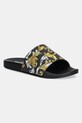 Παντόφλες Versace Jeans Couture φλατ μαύρο 78VA3SQ3.ZS365.G89