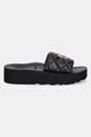 Love Moschino slapi de piele JA28014I1MIE0000 negru SS25