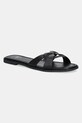 Love Moschino bőr papucs nappa bőr fekete JA28092G1MIA0000