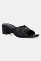 BOSS papuci de piele Charlize gros negru 50542206.001