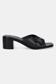 BOSS papuci de piele Charlize 50542206.001 negru SS25