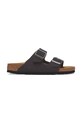 Nubukové pantofle Birkenstock Arizona SFB bez podpatku černá 1019035