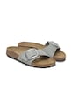 Birkenstock klapki nubukowe Madrid Big Buckle niebieski 1029293