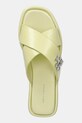 Tory Burch klapki skórzane T Lock Cross Band Slide żółty 170611.700