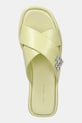 Кожаные шлепанцы Tory Burch T Lock Cross Band Slide жёлтый 170611.700