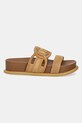 Liu Jo papuci din piele LOREN 06 SA5125PX002S1853 maro SS25