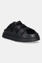 Παντόφλες UGG Goldenglow Slide απομίμηση λείου δέρματος μαύρο 1167430.BLK