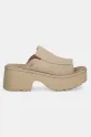 Замшеві шльопанці UGG New Heights Slide 1167476.MDSD бежевий SS25