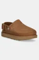 UGG klapki nubukowe Goldenstar Villa Clog platforma brązowy 1169590.CHE