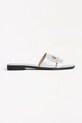Karl Lagerfeld papuci din piele SKOOT II piele întoarsă argintiu KL80402.5SL