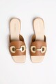 Кожаные шлепанцы Karl Lagerfeld PETALO BROOCH SLIDE коричневый KL80725.022