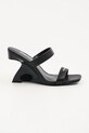 Karl Lagerfeld papuci de piele WAVERLY coturn negru KL34611.000