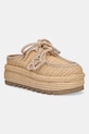 Шльопанці Naked Wolfe Blizzard платформа бежевий Blizzard.Weave.Rafia