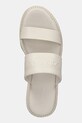 Δερμάτινες παντόφλες Calvin Klein FLATFORM WEDGE SLIDE - HE μπεζ HW0HW02374