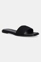 Calvin Klein papuci FLAT SLIDE - HE textil negru HW0HW02378