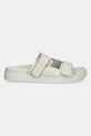 Obuwie Calvin Klein klapki skórzane FLAT ADJ SLIDE EYELET HW0HW02489 beżowy