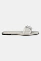 Calvin Klein slapi de piele FLAT SLIDE W/BUCKLE - LTH HW0HW02490 bej SS25
