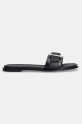 Calvin Klein klapki skórzane FLAT SLIDE W/BUCKLE - LTH HW0HW02490 czarny SS25