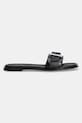 Шкіряні шльопанці Calvin Klein FLAT SLIDE W/BUCKLE - LTH HW0HW02490 чорний SS25