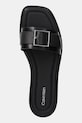 Шкіряні шльопанці Calvin Klein FLAT SLIDE W/BUCKLE - LTH чорний HW0HW02490