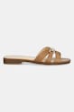 Δερμάτινες παντόφλες Guess REALLA FLJRLL.LEA19.TAN καφέ SS25