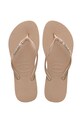Havaianas slapi SLIM METAL LOGO AND CRYSTAL sintetic bej 4129769.3581