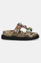 Kožené šľapky Kurt Geiger London Orson Crystal Sandal 9107168109.BRONZECOM zlatá SS25