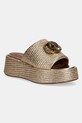 Šľapky Kurt Geiger London Chelsea Flatform Mule imitácia kože zlatá 4367443999.BEIGECOMB