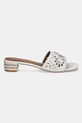 Kurt Geiger London papuci din piele Flower Low Sandal 4493544209.BONECOMB gri SS25