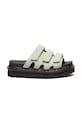 Παντόφλες σουέτ Dr. Martens Raine ίσια πλατφόρμα πράσινο DM40521300