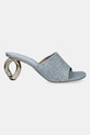 JW Anderson klapki Chain Heel Open Mule SN0104.LA0238.800 niebieski SS25