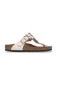 Birkenstock japonki skórzane Gizeh Flowers płaski różowy 1029304