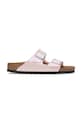 Birkenstock ciabatte slide Arizona Saffiano Iridescent flat rosa 1029511