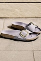 Birkenstock klapki skórzane Madrid Hammered Big Buckle 1029843