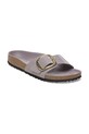 Birkenstock klapki skórzane Madrid Hammered Big Buckle 1029843 fioletowy SS25