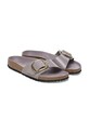 Birkenstock klapki skórzane Madrid Hammered Big Buckle fioletowy 1029843