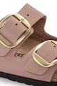 Obuwie Birkenstock klapki nubukowe Arizona Big Buckle 1023963 różowy