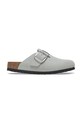 Nubukové pantofle Birkenstock Boston Big Buckle mules šedá 1029303