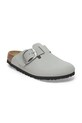 Nubukové pantofle Birkenstock Boston Big Buckle 1029303 šedá SS25