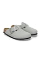 Nubukové šľapky Birkenstock Boston Big Buckle sivá 1029303