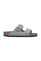 Δερμάτινες παντόφλες Birkenstock Arizona φλατ γκρί 1029253
