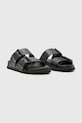 Кожаные шлепанцы AllSaints Sian Sandal W034FC.BLK чёрный SS25