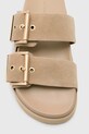 Замшеві шльопанці AllSaints Sian Sandal W035FC бежевий