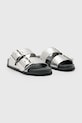 AllSaints klapki skórzane Sian Sandal W037FC srebrny SS25