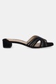 Кожаные шлепанцы Lauren Ralph Lauren Fay Mtstrp 802961818003.001 чёрный SS25